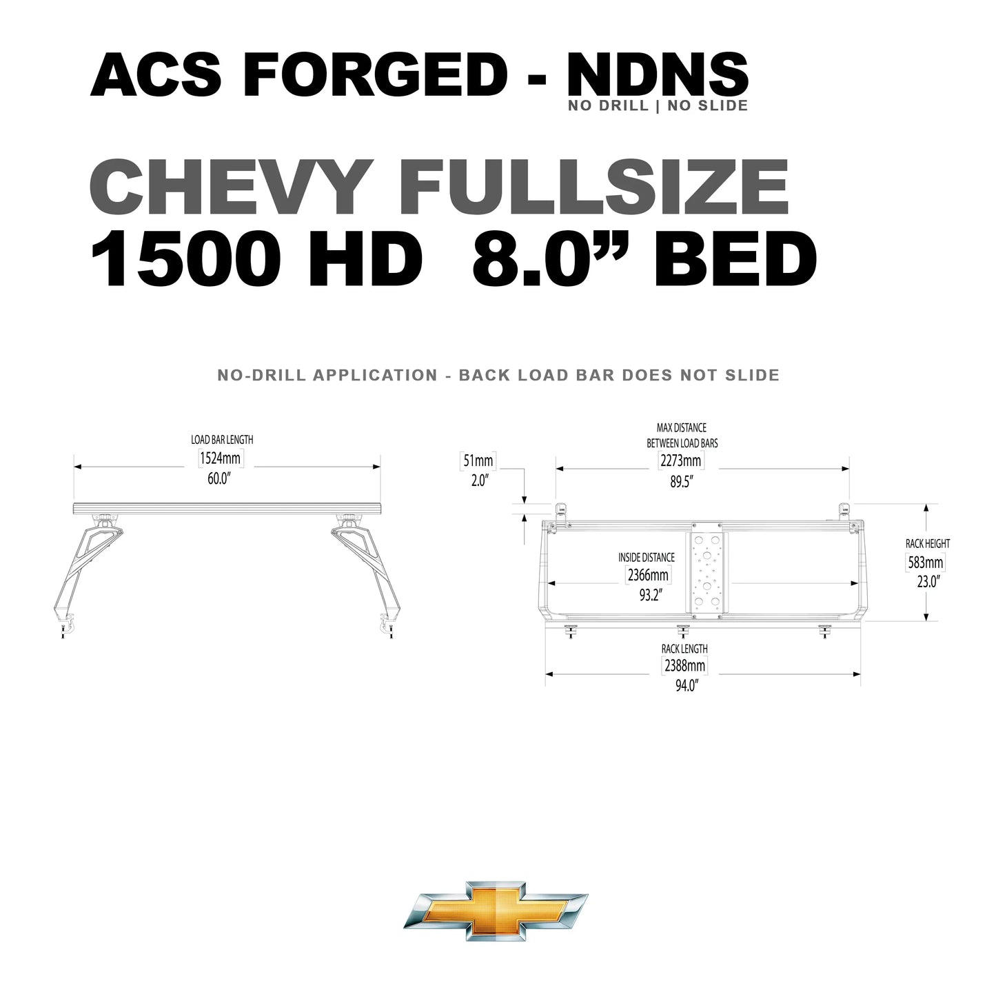 Active Cargo System - FORGED NO DRILL - Chevrolet