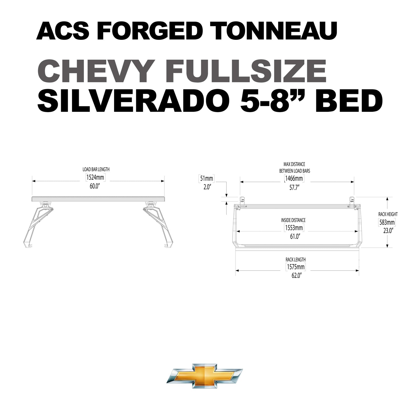 ACS FORGED TONNEAU - RACK ONLY - Chevrolet