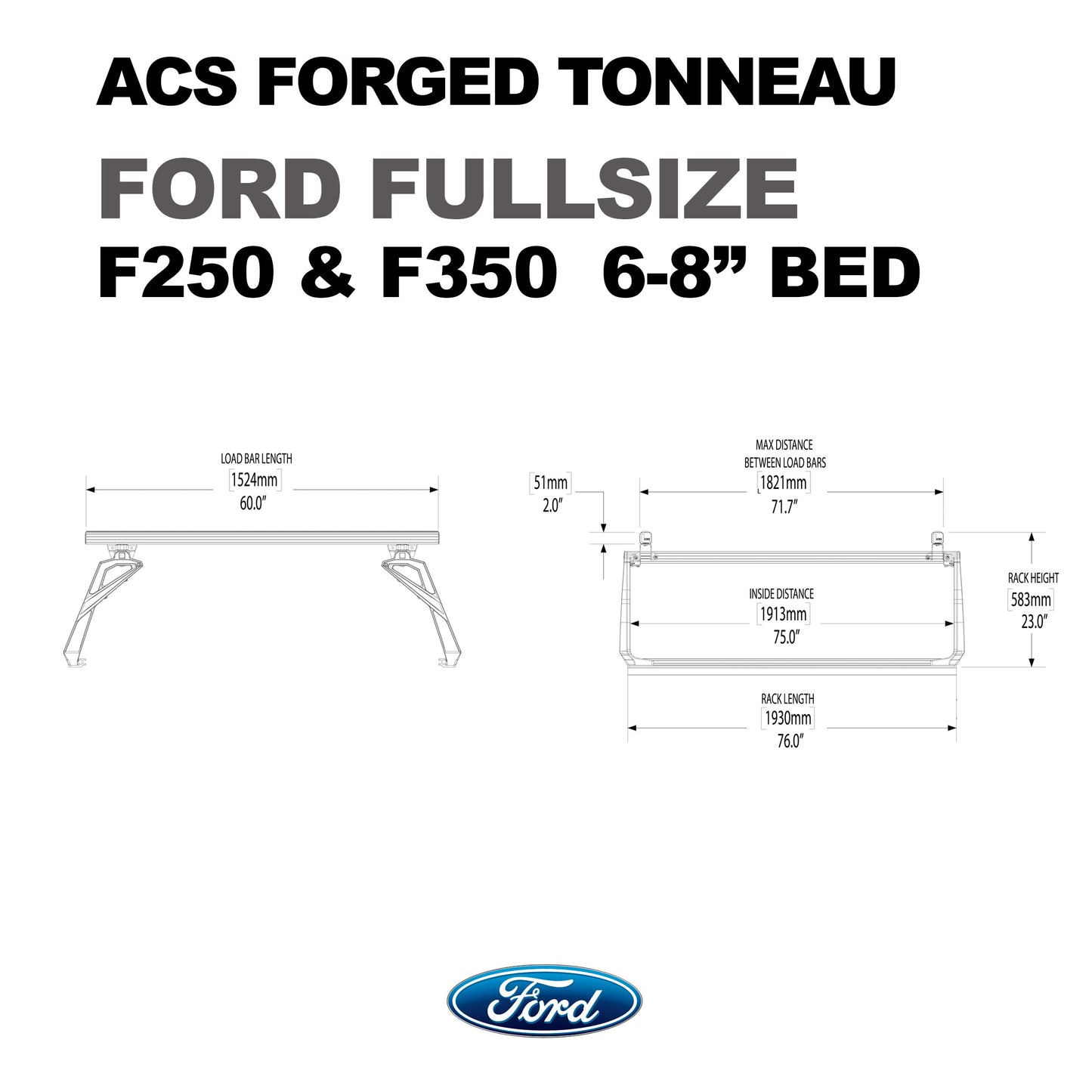 ACS FORGED TONNEAU - RACK ONLY - Ford