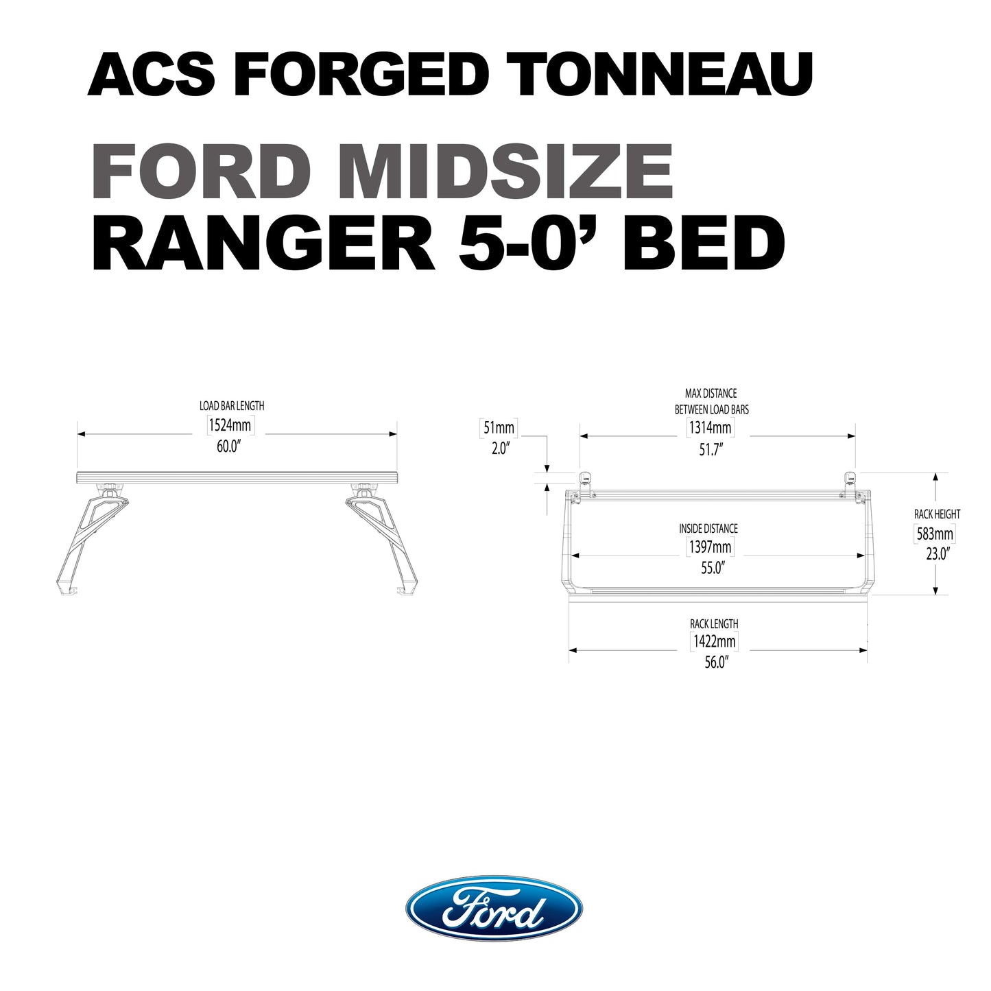 ACS FORGED TONNEAU - RACK ONLY - Ford
