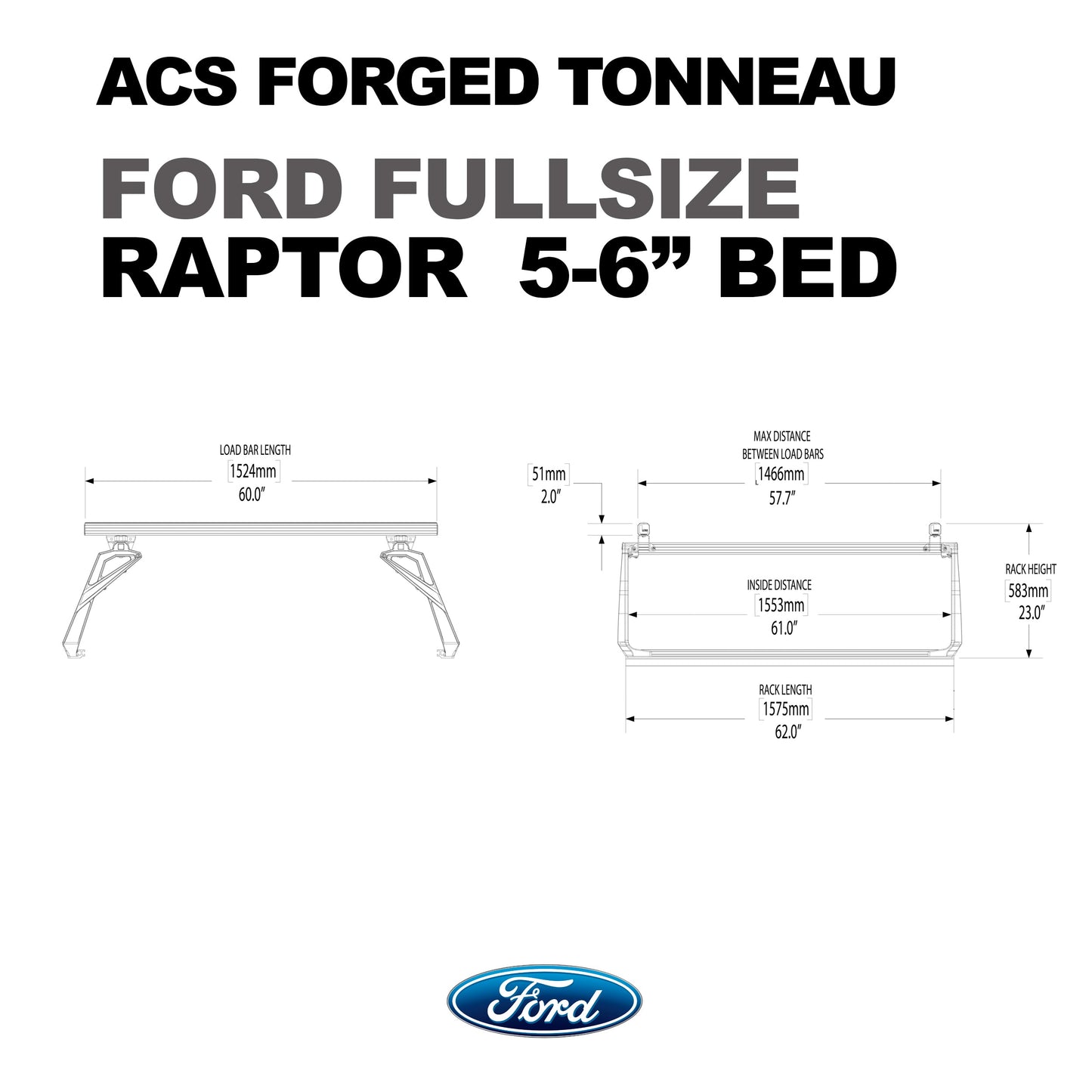 ACS FORGED TONNEAU - RACK ONLY - Ford
