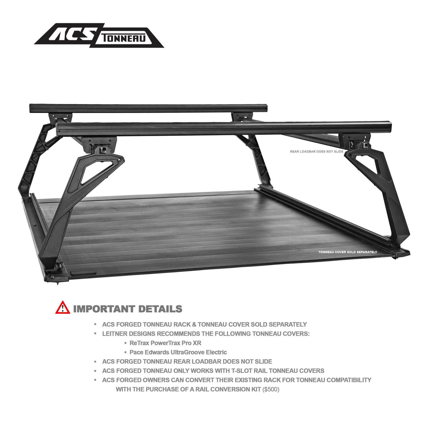 ACS FORGED TONNEAU - RAILS ONLY - RAM