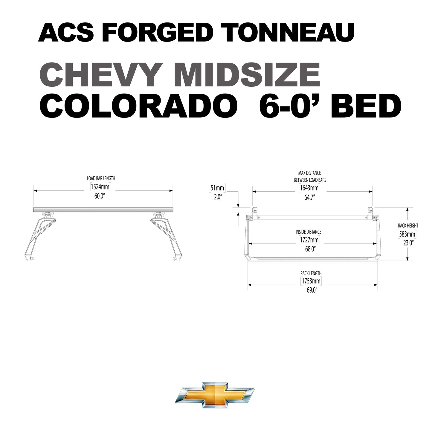 ACS FORGED TONNEAU - RAILS ONLY - Chevrolet